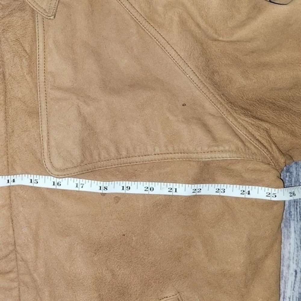 Marlboro Adventure Team Leather Bomber Jacket Map Lined Western Style VTG XL - Picture 7 of 16